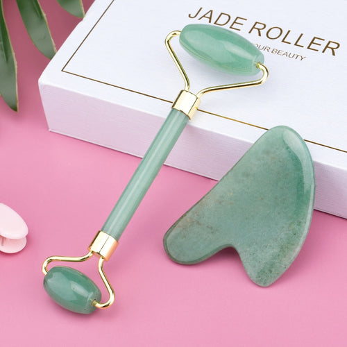 Rose Quartz Jade Rolle face massager Lifting Slim Massage Natural Stone Crystal Slimming Shaper Beauty Health Care Tools Wrinkle