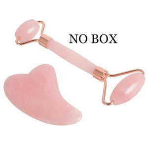 Rose Quartz Jade Rolle face massager Lifting Slim Massage Natural Stone Crystal Slimming Shaper Beauty Health Care Tools Wrinkle