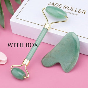 Rose Quartz Jade Rolle face massager Lifting Slim Massage Natural Stone Crystal Slimming Shaper Beauty Health Care Tools Wrinkle