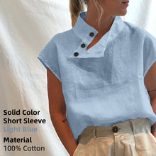 Load image into Gallery viewer, Celmia Stylish Women Shirts 2021 Summer Cotton Linen Oversized Blouses Short Sleeve Blusas Casual Loose Camisas Solid Tunic Top