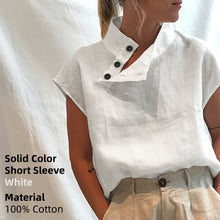 Load image into Gallery viewer, Celmia Stylish Women Shirts 2021 Summer Cotton Linen Oversized Blouses Short Sleeve Blusas Casual Loose Camisas Solid Tunic Top