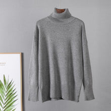 Load image into Gallery viewer, Hirsionsan Turtle Neck Cashmere Winter Sweater Women 2021 Elegant Thick Warm Female Knitted Pullover Loose Basic Knitwear Jumper