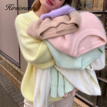 Load image into Gallery viewer, Hirsionsan Soft Loose Knitted Cashmere Sweaters Women 2021 New Winter Loose Solid Female Pullovers Warm Basic Knitwear Jumper