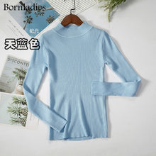 Load image into Gallery viewer, Bornladies Autumn Winter Basic Turtleneck Knitting Bottoming Warm Sweaters 2021 Women&#39;s Pullovers Solid Minimalist Cheap Tops