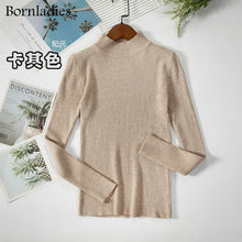 Load image into Gallery viewer, Bornladies Autumn Winter Basic Turtleneck Knitting Bottoming Warm Sweaters 2021 Women&#39;s Pullovers Solid Minimalist Cheap Tops