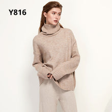 Load image into Gallery viewer, Aachoae Autumn Winter Women Knitted Turtleneck Wool Sweaters 2021 Casual Basic Pullover Jumper Batwing Long Sleeve Loose Tops