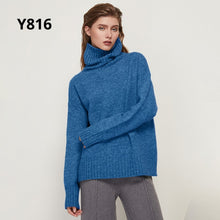 Load image into Gallery viewer, Aachoae Autumn Winter Women Knitted Turtleneck Wool Sweaters 2021 Casual Basic Pullover Jumper Batwing Long Sleeve Loose Tops