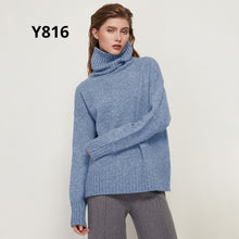 Load image into Gallery viewer, Aachoae Autumn Winter Women Knitted Turtleneck Wool Sweaters 2021 Casual Basic Pullover Jumper Batwing Long Sleeve Loose Tops