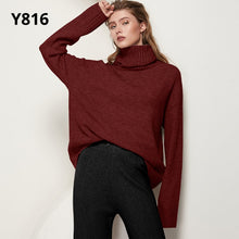 Load image into Gallery viewer, Aachoae Autumn Winter Women Knitted Turtleneck Wool Sweaters 2021 Casual Basic Pullover Jumper Batwing Long Sleeve Loose Tops