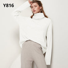 Load image into Gallery viewer, Aachoae Autumn Winter Women Knitted Turtleneck Wool Sweaters 2021 Casual Basic Pullover Jumper Batwing Long Sleeve Loose Tops