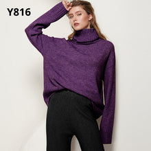 Load image into Gallery viewer, Aachoae Autumn Winter Women Knitted Turtleneck Wool Sweaters 2021 Casual Basic Pullover Jumper Batwing Long Sleeve Loose Tops