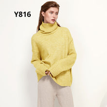 Load image into Gallery viewer, Aachoae Autumn Winter Women Knitted Turtleneck Wool Sweaters 2021 Casual Basic Pullover Jumper Batwing Long Sleeve Loose Tops