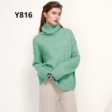 Load image into Gallery viewer, Aachoae Autumn Winter Women Knitted Turtleneck Wool Sweaters 2021 Casual Basic Pullover Jumper Batwing Long Sleeve Loose Tops