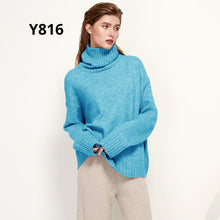 Load image into Gallery viewer, Aachoae Autumn Winter Women Knitted Turtleneck Wool Sweaters 2021 Casual Basic Pullover Jumper Batwing Long Sleeve Loose Tops