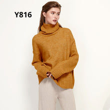 Load image into Gallery viewer, Aachoae Autumn Winter Women Knitted Turtleneck Wool Sweaters 2021 Casual Basic Pullover Jumper Batwing Long Sleeve Loose Tops