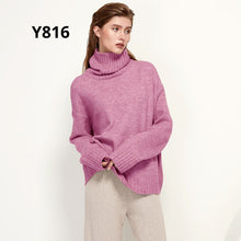 Load image into Gallery viewer, Aachoae Autumn Winter Women Knitted Turtleneck Wool Sweaters 2021 Casual Basic Pullover Jumper Batwing Long Sleeve Loose Tops