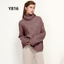 Load image into Gallery viewer, Aachoae Autumn Winter Women Knitted Turtleneck Wool Sweaters 2021 Casual Basic Pullover Jumper Batwing Long Sleeve Loose Tops