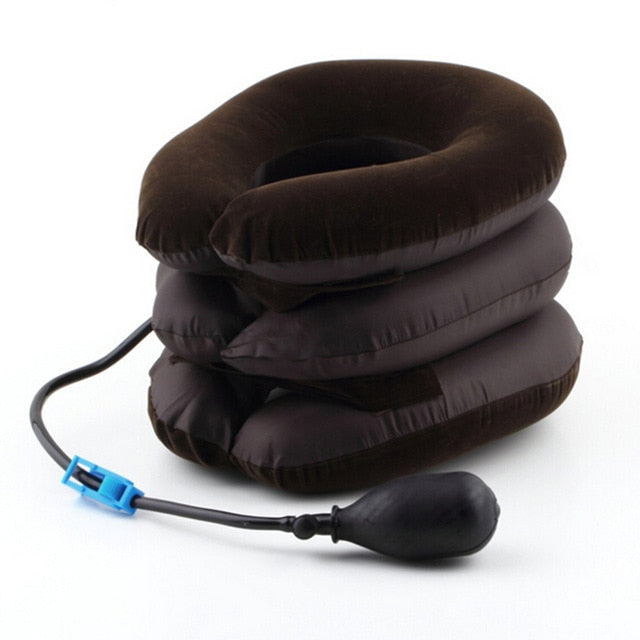 US Stock3 Layer Inflatable Air Cervical Neck Traction Device Soft Neck Collar for Pain Relief Neck Stretcher Pain Releave