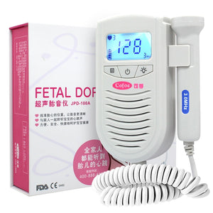 Cofoe Fetal Doppler Ultrasound Baby Heartbeat Detector Home Pregnant Doppler Baby Heart Rate Monitor Pocket Doppler 3.0MHz