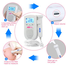 Load image into Gallery viewer, Cofoe Fetal Doppler Ultrasound Baby Heartbeat Detector Home Pregnant Doppler Baby Heart Rate Monitor Pocket Doppler 3.0MHz